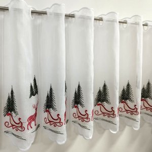 zazdrostka świąteczna z reniferami na białej etaminie