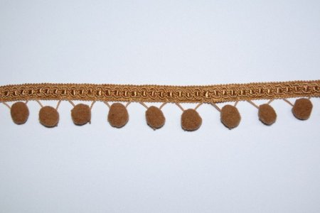 OBSZYWKA Z KULECZKAMI ~ PASMANTERIA "KULKI" ~ ORZECHOWY BRĄZ ~ wys. 4,00 cm