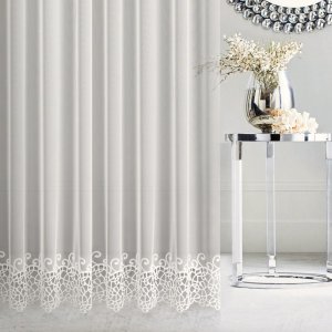 kremowa firana z gipiurą SCILLA 280 cm