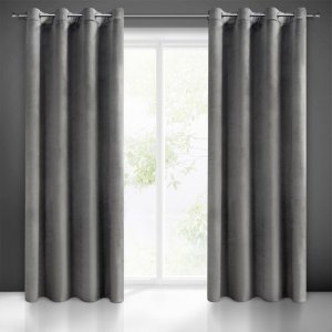 ELEGANCKIE JEDNOKOLOROWE GOTOWE ZASŁONY NA PRZELOTKACH Z WELURU MELANIE ~ nr 1479 ~ 1,40m x 2,50m
