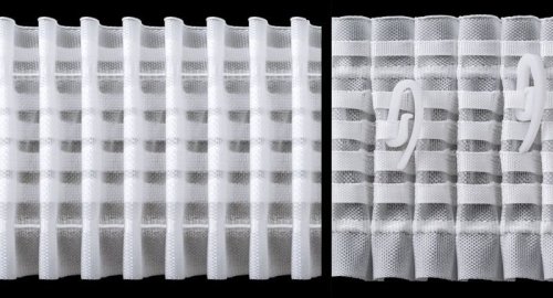 Szeroka taśma marszcząca oł&oacute;wek 12330 o wysokości 7 cm do firan i zasłon &ndash; r&oacute;wnomierne marszczenie