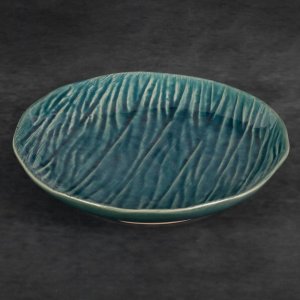 DUŻA PATERA W STYLU BOHO ~ ZIELONA PATERA CERAMICZNA ~ REA