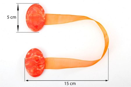 MAGNES DO FIRAN I ZASŁON ~ UPINACZ DEKORACYJNY Z MAGNESEM ~ M/20 ~ POMARAŃCZ ~ 2 SZT