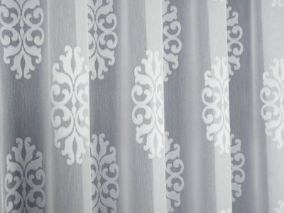 ELEGANCKIE FIRANY W ORNAMENTY ~ FIRANA Z DUŻYM WZOREM NA PANELE I EKRANY ~ "PRESTA" BIEL ~ 290