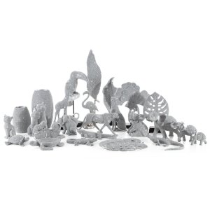 NOWOCZESNA FIGURKA DEKORACYJNA W STYLU GLAMOUR ~ SREBRNA ŻYRAFA FIGURKA CERAMICZNA ~ ELDO/32
