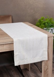 BIAŁO ZŁOTY BIEŻNIK NA ST&Oacute;Ł ~ ELEGANCKI BIEŻNIK W STYLU GLAMOUR ~ ZOJA ~ 40x140