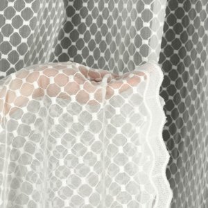 firana ecru haft geometryczny aranżacja okna