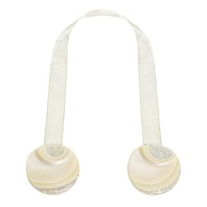 Magnes do firan i zasłon - Upinacz dekoracyjny z magnesem - M/109 krem - 2 szt