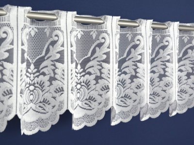 ŻAKARDOWA ZAZDROSTKA TYPU PANEL ~ ELEGANCKIE ZAZDROSTKI Z ŻAKARDU ~ "GLORIA" BIEL - 30 - kupon 2,10m