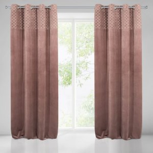 EKSKLUZYWNE GOTOWE ZASŁONY NA PRZELOTKACH Z WELURU KARINA/2 ~ nr 1491 ~1,40m x 2,50m