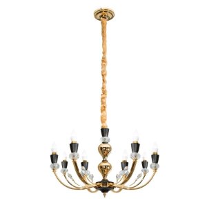 NOWOCZESNY ŻYRANDOL W STYLU GLAMOUR ~ ZŁOTA LAMPA WISZĄCA Z KRYSZTAŁAMI ~ MELBA/01
