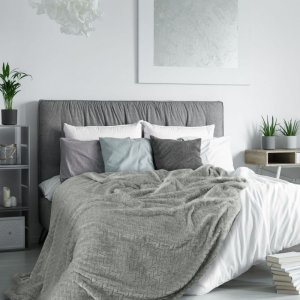 NOWOCZESNY KOC Z PLUSZU  ~ CINDY ~  STAL ~ 220x200