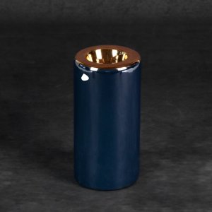 ELEGANCKI GRANATOWO ZŁOTY ŚWIECZNIK CERAMICZNY ~ NOWOCZESNY ŚWIECZNIK ~ AMORA1-4 ~ KPL. 2SZT.