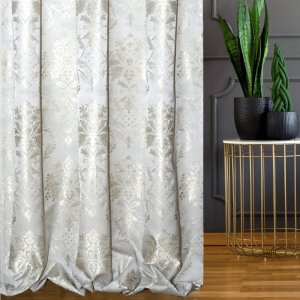 Elegancka tkanina na zasłony do salonu - zasłony w ornamenty na metry - "Eliz" - 150