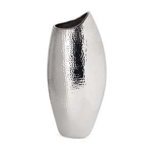 SREBRNY WAZON W STYLU GLAMOUR ~ NOWOCZESNY WAZON DEKORACYJNY ~ ERNA-1-03