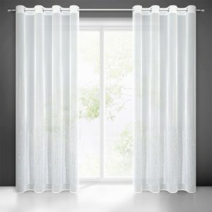NOWOCZESNE GOTOWE FIRANY Z ETAMINY NABŁYSZCZANEJ NA PRZELOTKACH SOLEI ~ nr 168 ~ 1,40m x 2,50m