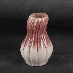 KREMOWO RÓŻOWY WAZON DEKORACYJNY ~ PASTELOWY WAZON CERAMICZNY ~ EVITA-01