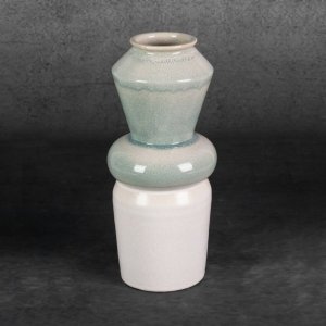 KREMOWO MIĘTOWY WAZON ~ FIKUŚNY WAZON W STYL BOHO ~ OZDOBNY WAZON CERAMICZNY ~ LIANA8