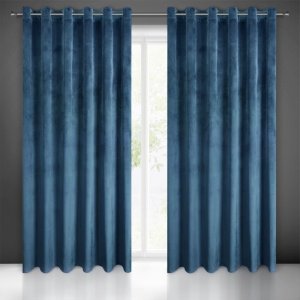 ELEGANCKIE JEDNOKOLOROWE GOTOWE ZASŁONY NA PRZELOTKACH Z WELURU MELANIE ~ nr 1470 ~ 2,15m x 2,50m