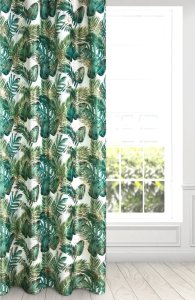 Zasłony z weluru w liście palmowe - nowoczesne zasłony monstera - "Davos I" - 290