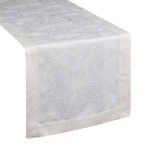 ELEGANCKI BIEŻNIK W KWIATY ~ KREMOWO ZŁOTY BIEŻNIK NA STÓŁ ~ LENA ~ 40x140