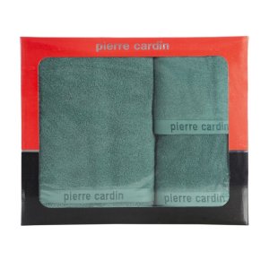 KOMPLET EKSKLUZYWNYCH RĘCZNIKÓW FROTTE 3cz ~ KOLEKCJA PIERRE CARDIN ~ PIER/3/EVI/C.ZIE ~ ZIELEŃ