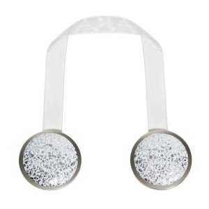 Biało srebrny magnes do firan i zasłon - Upinacz dekoracyjny z magnesem - M/108