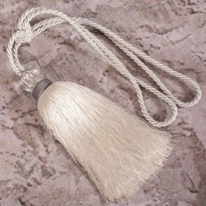 EKSKLUZYWNY CHWOST DO ZASŁON - CHWOST W STYLU GLAMOUR Z KRYSZTAŁEM ~ SC/ZUZA ~ BIEL