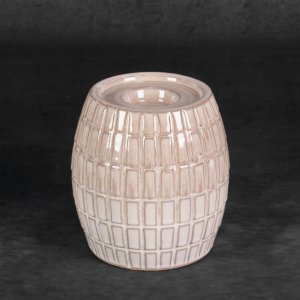 KLASYCZNY BEŻOWY ŚWIECZNIK DEKORACYJNY ~ ELEGANCKI ŚWIECZNIK CERAMICZNY ~ EDNA-02