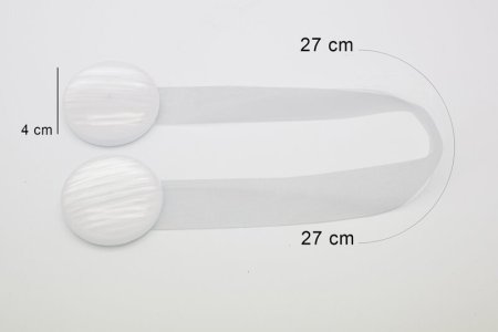 biały magnes do firan i zasłon M/67