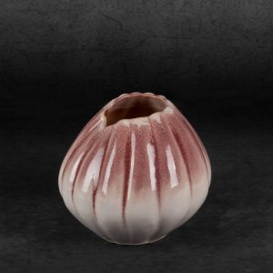 KREMOWO RÓŻOWY WAZON DEKORACYJNY ~ PASTELOWY WAZON CERAMICZNY ~ EVITA-04