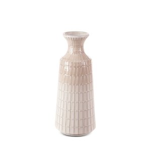 KLASYCZNY BEŻOWY WAZON DEKORACYJNY ~ WYSOKI WAZON CERAMICZNY ~ EDNA-06
