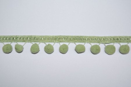 OBSZYWKA Z KULECZKAMI ~ PASMANTERIA "KULKI" ~ GROSZKOWA ZIELEŃ ~ wys. 4,00 cm