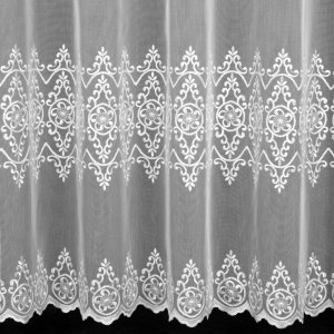 KRÓTKIE FIRANY NA METRY ~ ELEGANCKIE FIRANY HAFTOWANE DO SALONU ~ "DARLA" BIEL ~ 175