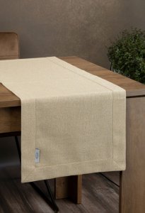ZŁOTY NABŁYSZCZANY BIEŻNIK DEKORACYJNY ~ BIEŻNIK O LNIANYM SPLOCIE ~ STELLA1 ~ 40x140