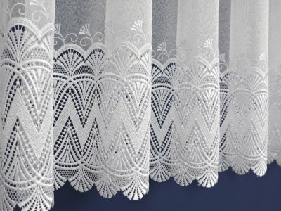 ELEGANCKA FIRANA MARKIZETA Z SZEROKĄ GIPIURĄ ~ 1 SZLAK GIPIURY ~ "BELIZ" BIEL ~ 175