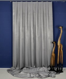 ELEGANCKA - JEDNOKOLOROWA TKANINA ZASŁONOWA ~ "MALTA" STAL ~ 280