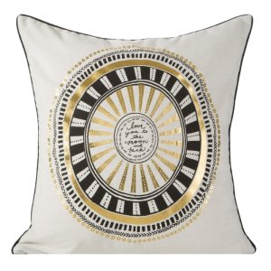 POSZEWKA DEKORACYJNA ~ SELENA ~ 45x45 ~ NATURAL + ZŁOTO ~ 2SZT.