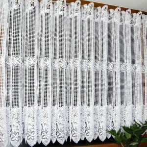 firana gipiurowa GRETA 120 cm biała turecka premium