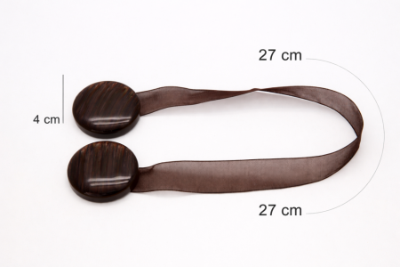 Brązowy magnes do firan i zasłon