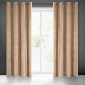 ELEGANCKIE JEDNOKOLOROWE GOTOWE ZASŁONY NA PRZELOTKACH Z WELURU MELANIE ~ nr 1738 ~ 1,40m x 2,50m