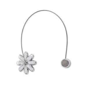 Ozdobny magnes do podpięcia firanek i zasłonek kwiatek biel