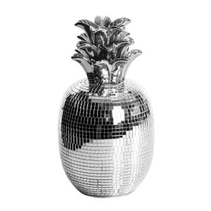 SREBRNA FIGURKA LUSTRZANA ~ ANANAS FIGURKA DEKORACYJNA ZE SZKIEŁKAMI W STYLU GLAMOUR ~ MIRONA/06
