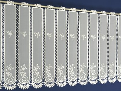 Eleganckie zazdroski z woalu - zazdrostki woal z gipiura - "Alvera" krem - 70