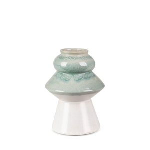 KREMOWO MIĘTOWY WAZON ~ FIKUŚNY WAZON W STYL BOHO ~ OZDOBNY WAZON CERAMICZNY ~ LIANA7