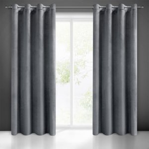 ELEGANCKIE JEDNOKOLOROWE GOTOWE ZASŁONY NA PRZELOTKACH Z WELURU MELANIE ~ nr 1477 ~ 1,40m x 2,50m