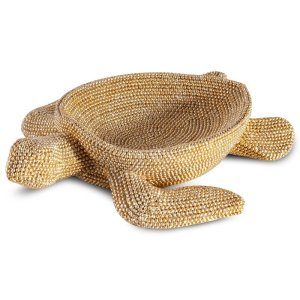 NOWOCZESNA FIGURKA DEKORACYJNA W STYLU GLAMOUR ~ ZŁOTY Ż&Oacute;ŁW CERAMICZNY ~ ELDO/22