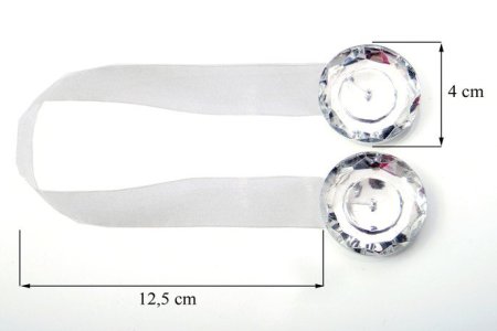 MAGNES DO FIRAN I ZASŁON ~ UPINACZ DEKORACYJNY Z MAGNESEM ~ M/19 ~ BIEL