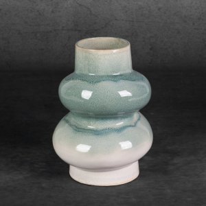 KREMOWO MIĘTOWY WAZON ~ FIKUŚNY WAZON W STYL BOHO ~ OZDOBNY WAZON CERAMICZNY ~ LIANA5