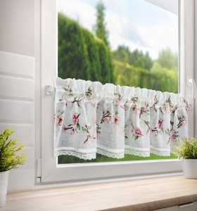 Gotowe zazdrostki kwiat magnolii - prowansalskie zazdrostki z tunelem - Ari - 30x150